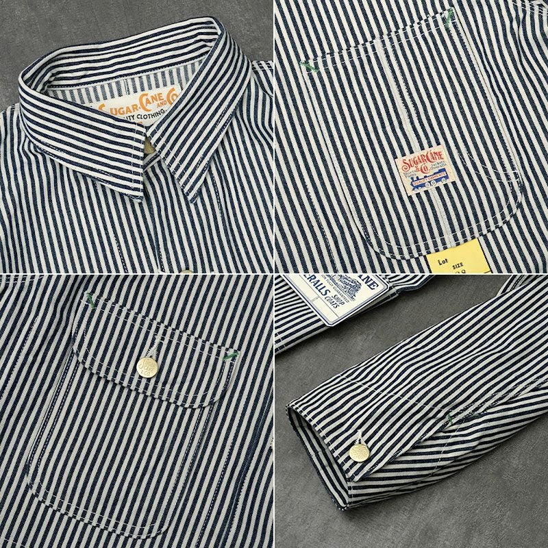 SUGARCANE シュガーケーン #SC15656 11oz. ヒッコリーストライプ