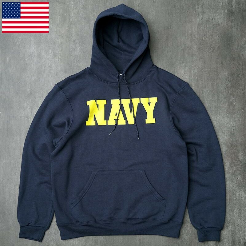 米軍 U.S.NAVY スウェットパーカー ネイビー NAVYロゴ SOFFE製 デッド