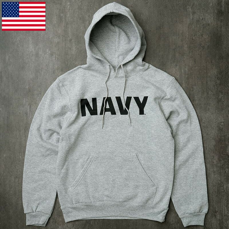 米軍 U.S.NAVY スウェットパーカー グレー NAVYロゴ デッドストック