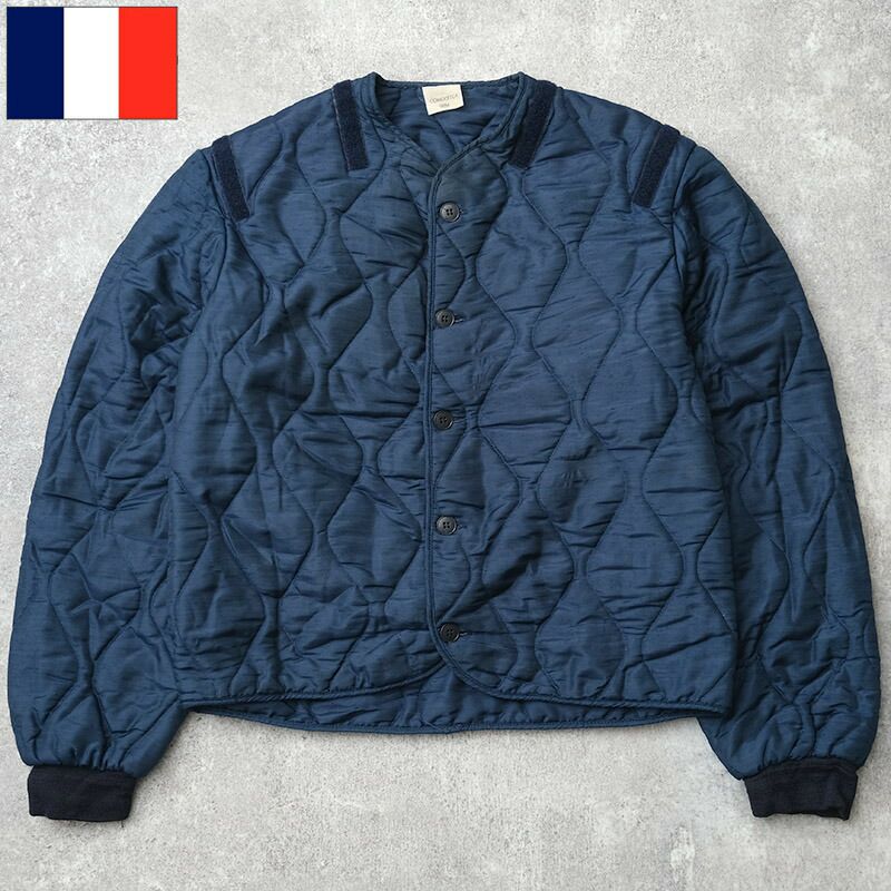 フランス軍 MP キルティング ライナージャケット ネイビー USED