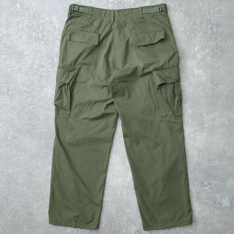 米軍 ジャングル ファティーグパンツ リップストップ オリーブ ジッパーフライ USED ZPP555UN