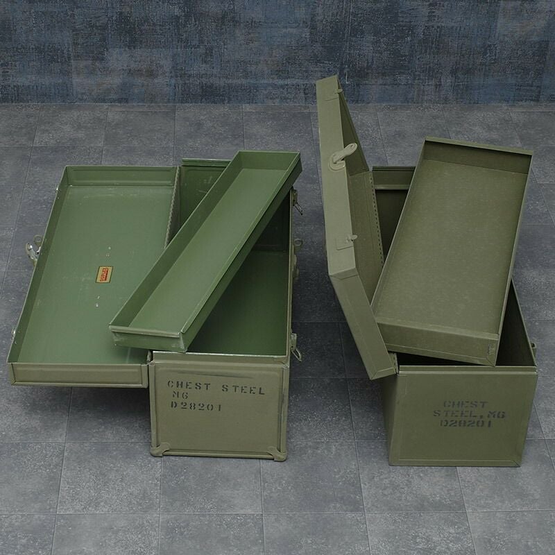 米軍 WW2 M6 スチール ツールボックス オリーブ デッドストック