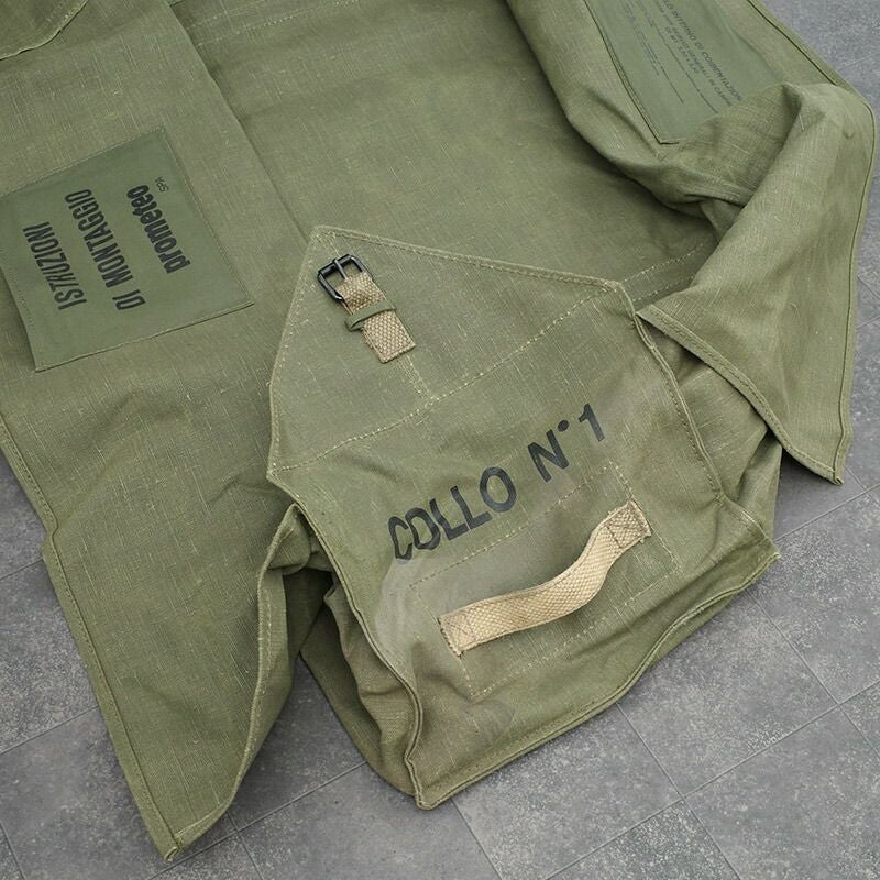 イタリア軍 リネンキャンバス テントケース オリーブ デッドストック