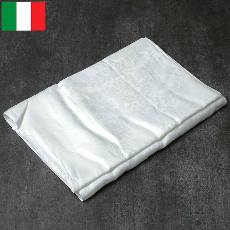 メール便可 イタリア軍 テーブルクロス コットンサテン ホワイト 約140