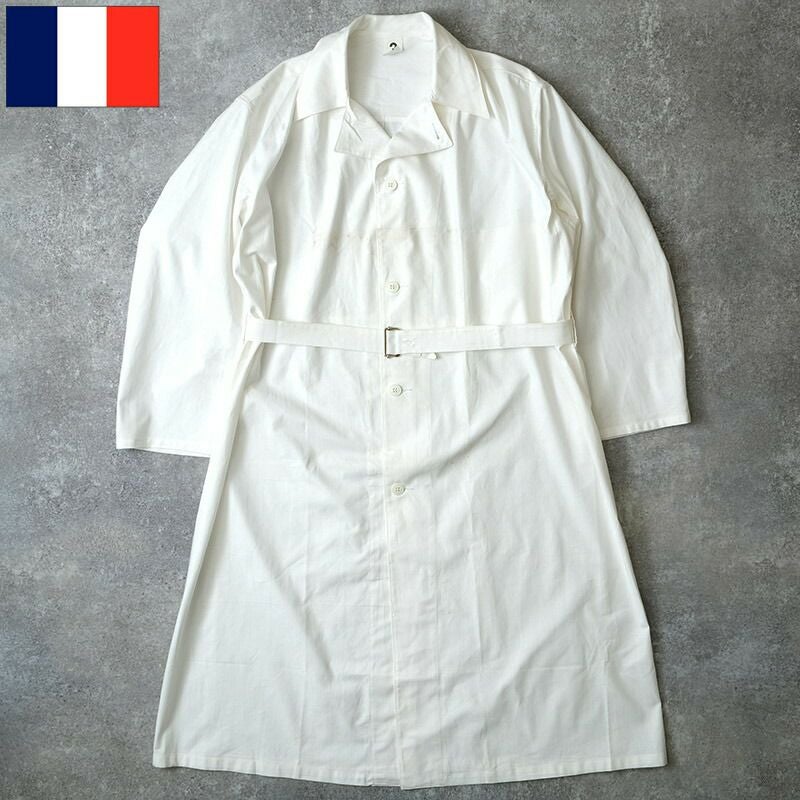 フランス軍 60s ワークコート コットン ホワイト デッドストック