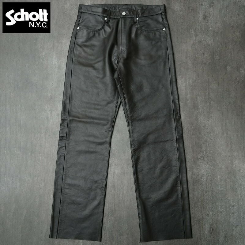 Schott ショット #7825915002 LOT.025 レザーパンツ メンズ 男性 黒