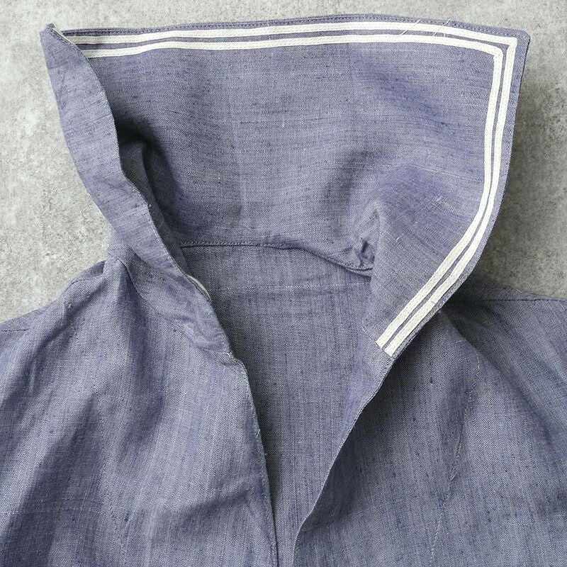 フランス軍 ラミー リネン セーラー服 ブルー デッドストック 50s 60s