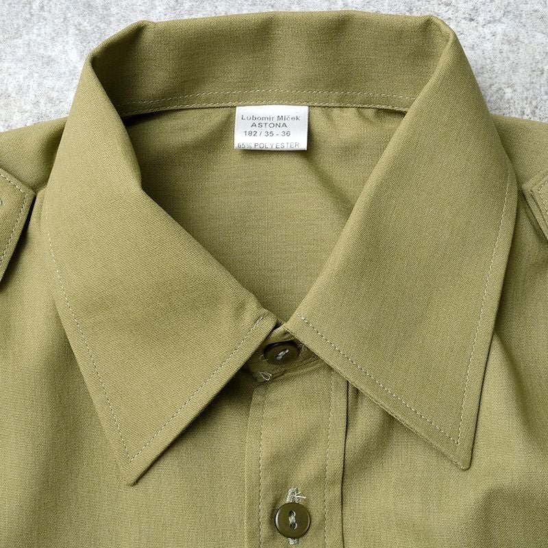 チェコ軍 ミリタリースクール カッターシャツ 長袖 オリーブ デッド