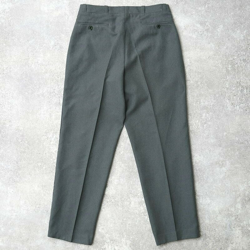 スイス軍 サイドライン ドレスパンツ ウールポリエステル グレー USED