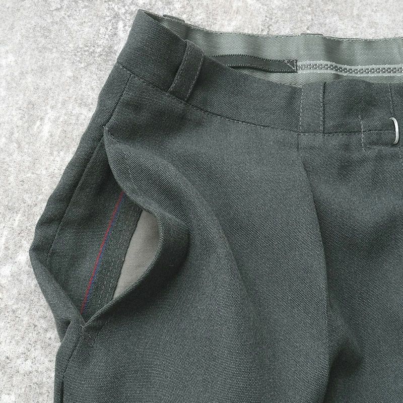 スイス軍 サイドライン ドレスパンツ ウールポリエステル グレー USED