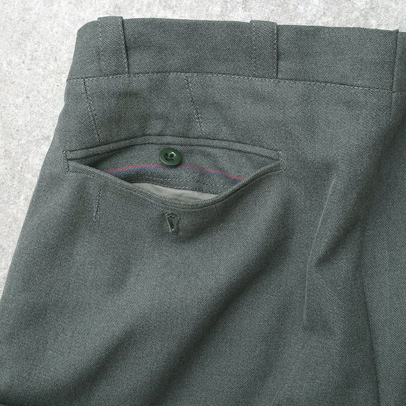 スイス軍 サイドライン ドレスパンツ ウールポリエステル グレー USED