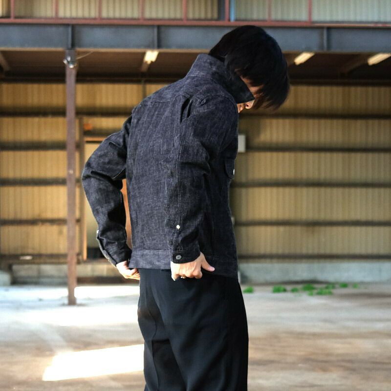13.5oz デニムジャケット 2ndモデル #JJ390YNブルー ブラック 13.5