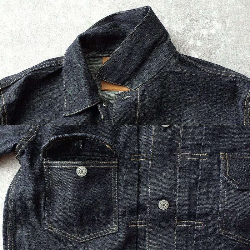 13.5oz デニムジャケット 2ndモデル #JJ390YNブルー ブラック 13.5