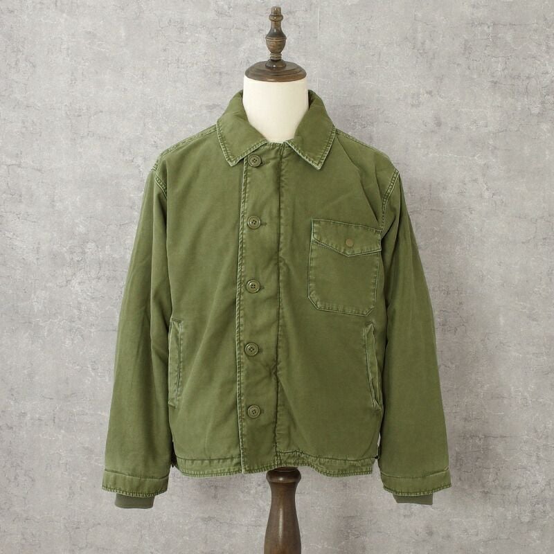 春服　　デッキジャケットA2風　 薄手短文オリーブ 美品 FIDELITY フィデリティ #C-25775010 オーバーダイ A-2 デッキ