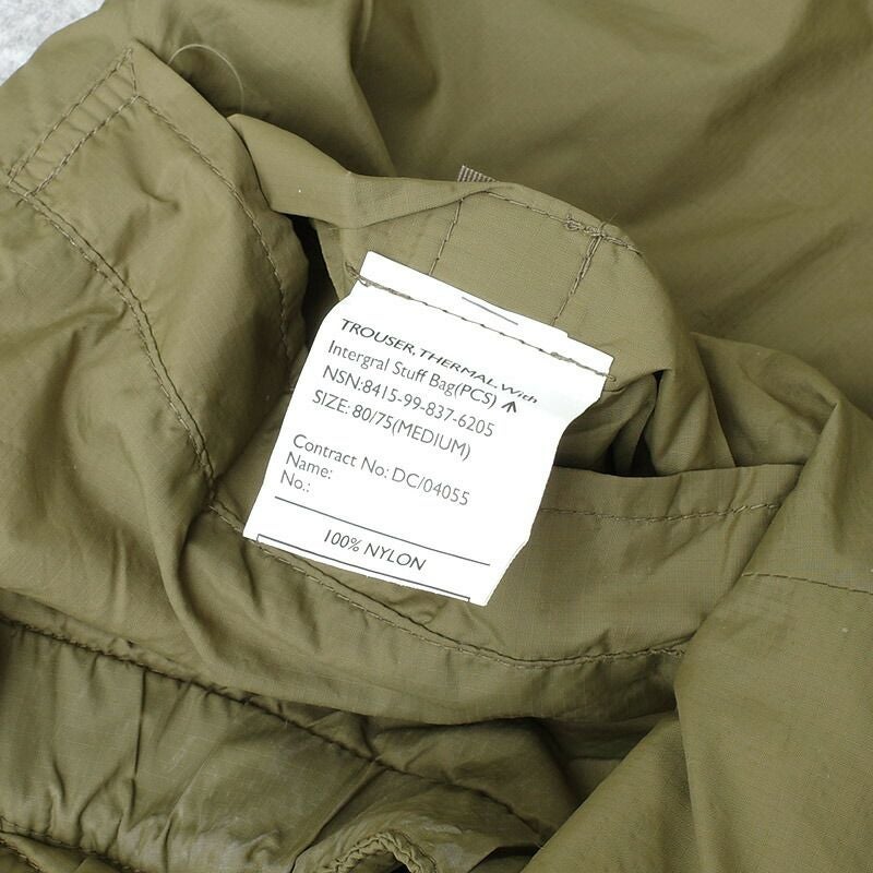 イギリス軍 PCS 中綿入り サーマルパンツ USED PP496UN 英国 UK 軽量
