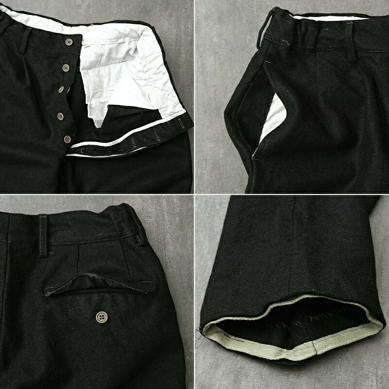 イタリア軍 E.I ドレスパンツ ウール 黒染め デッドストック PP444ND