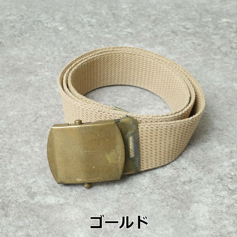 メール便可 フランス軍 コットン キャンバスベルト カーキ USED