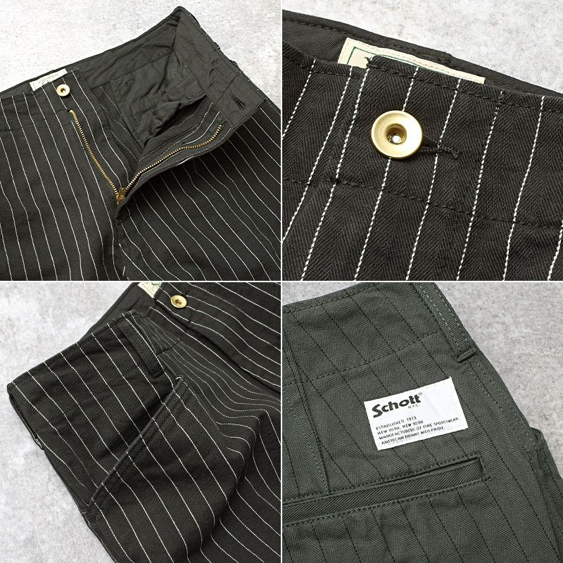 Schott ショット #7826910003 ストライプ フリスコパンツ メンズ 男性