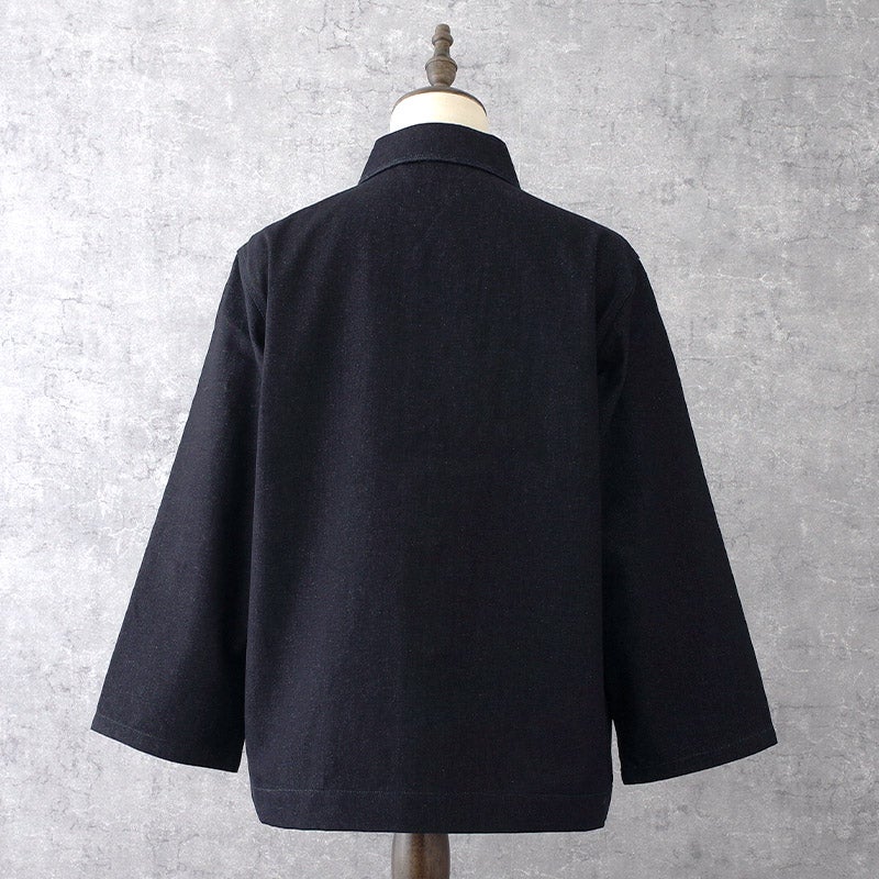 ワイズ　ネイビー ショールカラー ジャケット 米軍タイプ NAVY デニムワークジャケット ショールカラー ノン