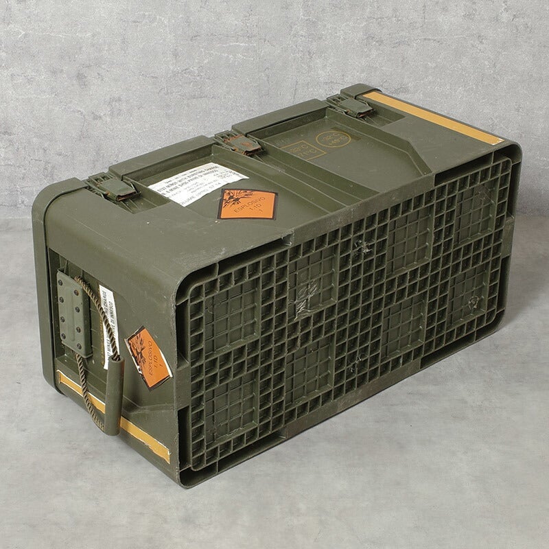 イタリア軍 トランスポート プラスチックボックス オリーブ USED