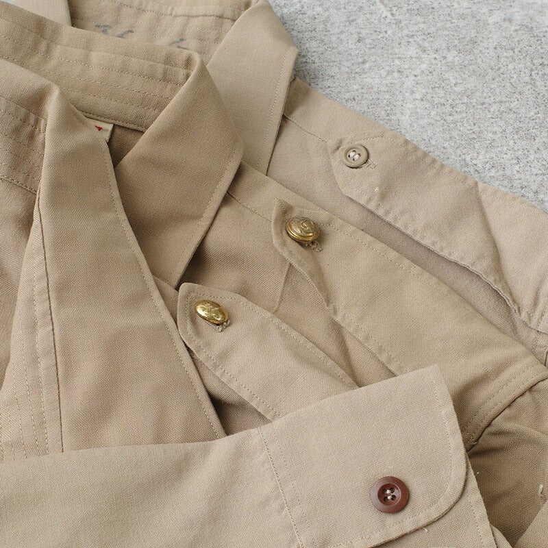 フランス軍 オフィサーシャツ カーキ 長袖 USED JS240NN 仏軍 ロング 