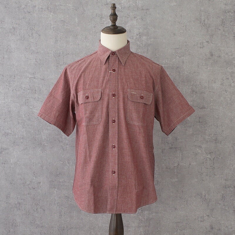 SUGARCANE シュガーケーン #SC39703 半袖 レッドシャンブレー ワークシャツ