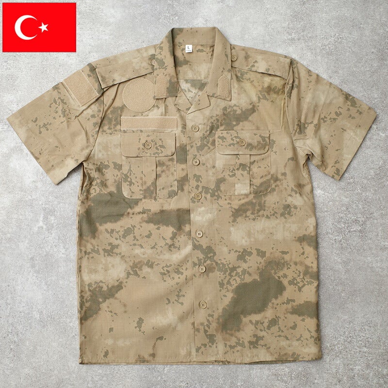 トルコ軍 フィールドシャツ 半袖 M2018カモ デッドストック JS245NN