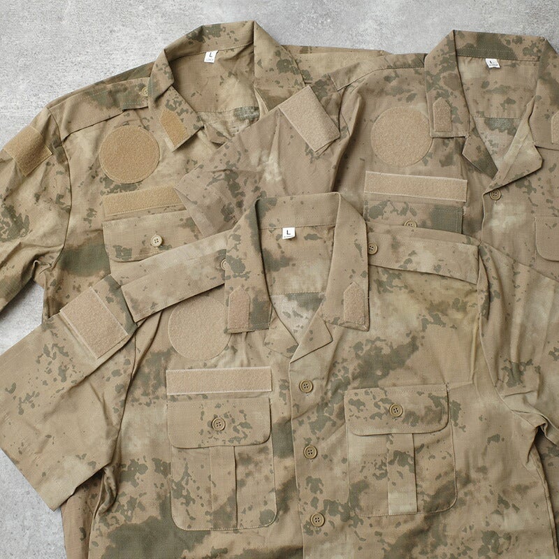 トルコ軍 フィールドシャツ 半袖 M2018カモ デッドストック JS245NN