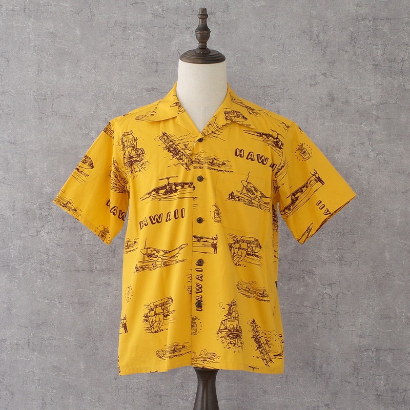 SUNSURF サンサーフ #SS39698 半袖 コットンブロード ハワイアンシャツ『ISLAND AVIATION』