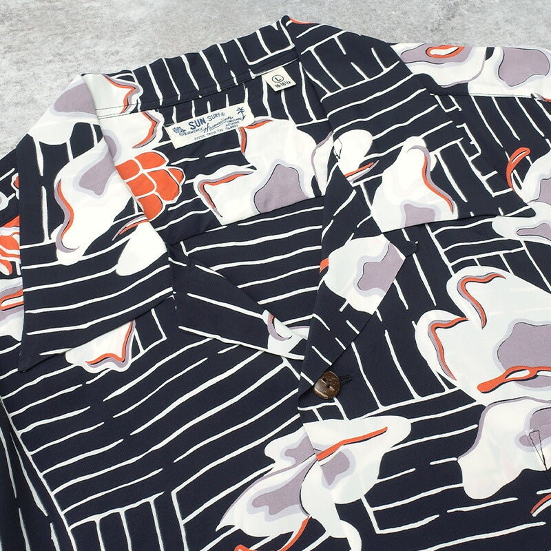 SUNSURF サンサーフ #SS29605 長袖 レーヨン アロハシャツ『WHITE
