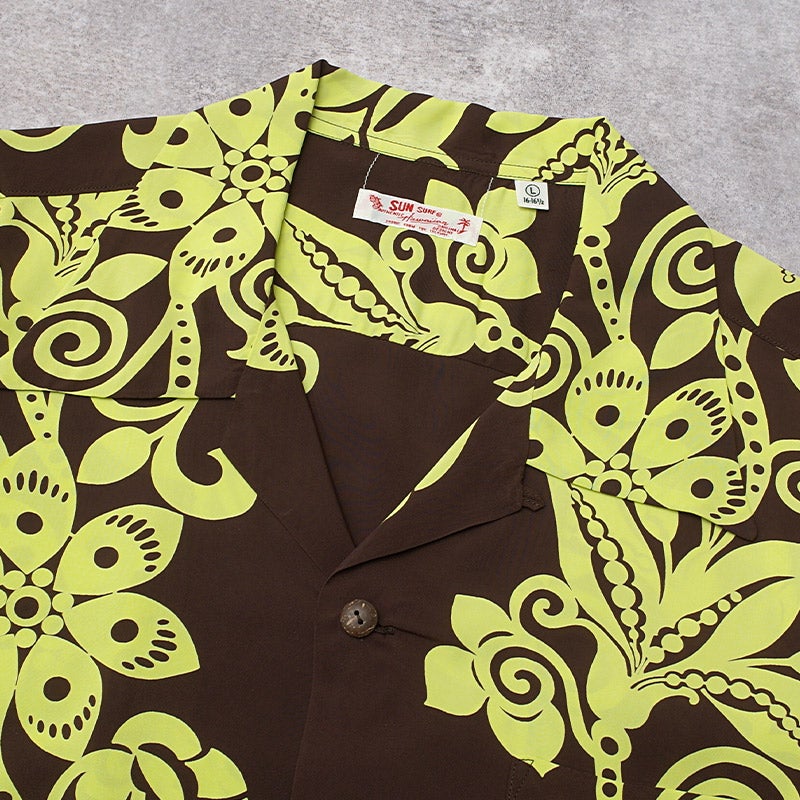 SUNSURF サンサーフ #SS39616 半袖 レーヨン アロハシャツ『PICTOGRAPH