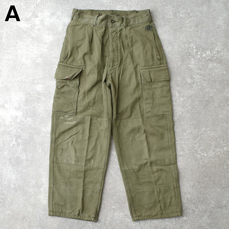 ドイツ軍 60s フィールド カーゴパンツ HBT オリーブ USED PP513NN