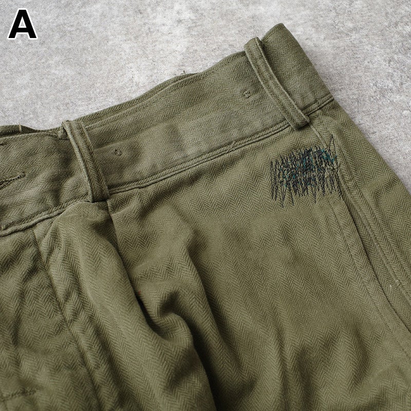 ドイツ軍 60s フィールド カーゴパンツ HBT オリーブ USED PP513NN