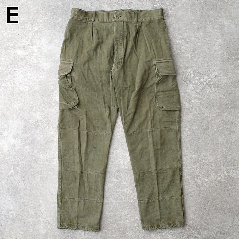 ドイツ軍 50s60s フィールド カーゴパンツ HBT オリーブ USED