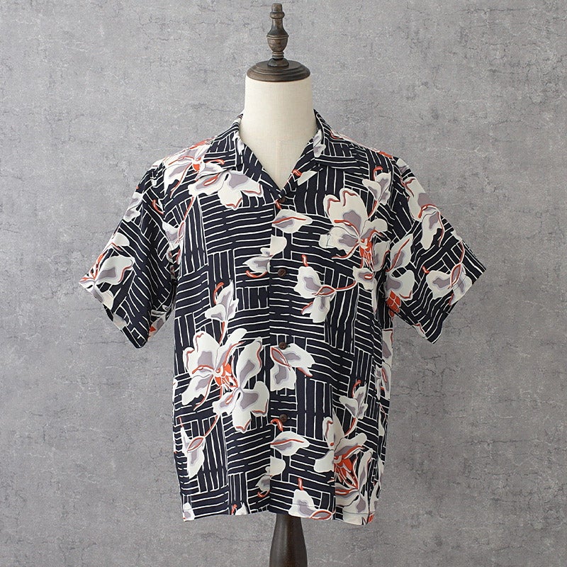 SUNSURF サンサーフ #SS39615 半袖 レーヨン アロハシャツ『WHITE GINGER』