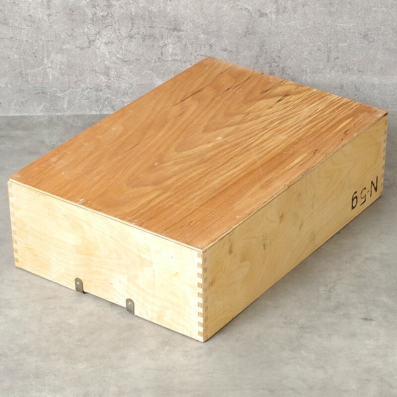 チェコ軍 ウッド ストックボックス 取っ手付き 34.5x50x15cm USED