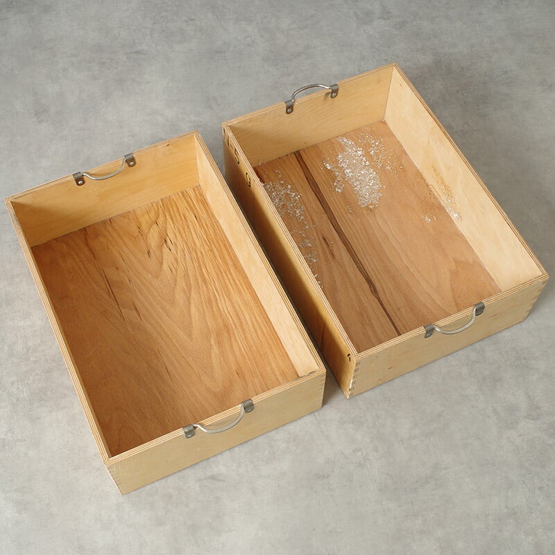 チェコ軍 ウッド ストックボックス 取っ手付き 34.5x50x15cm USED