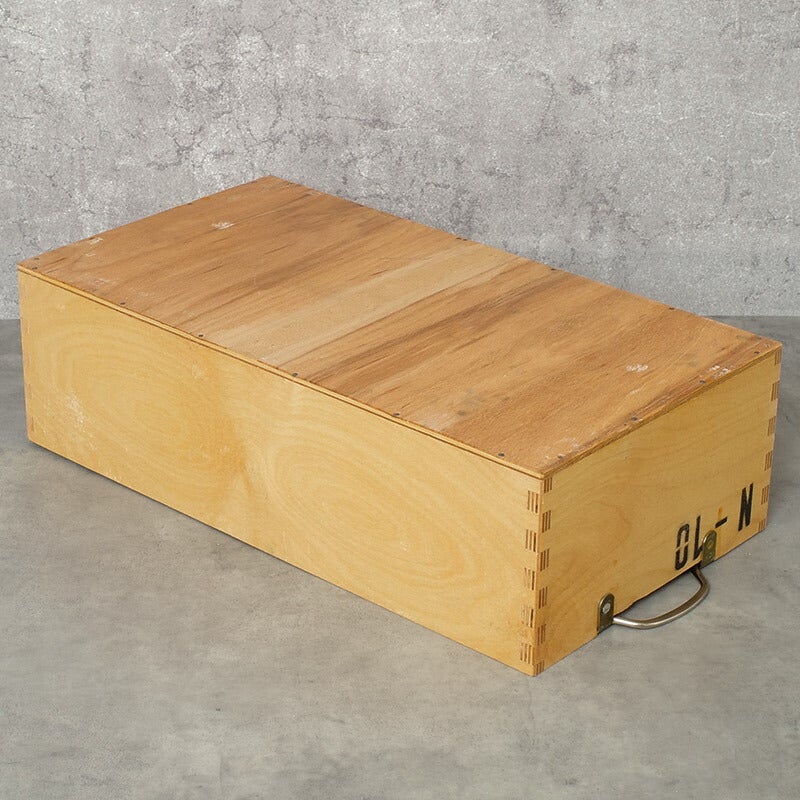 チェコ軍 ウッド ストックボックス 取っ手付き 24x44x13cm USED