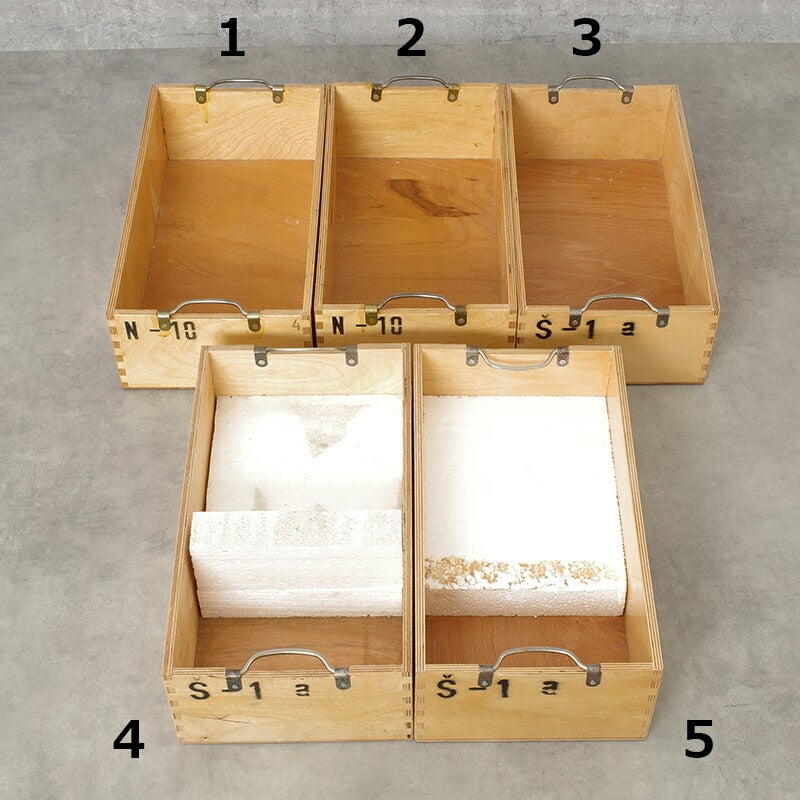 チェコ軍 ウッド ストックボックス 取っ手付き 24x44x13cm USED