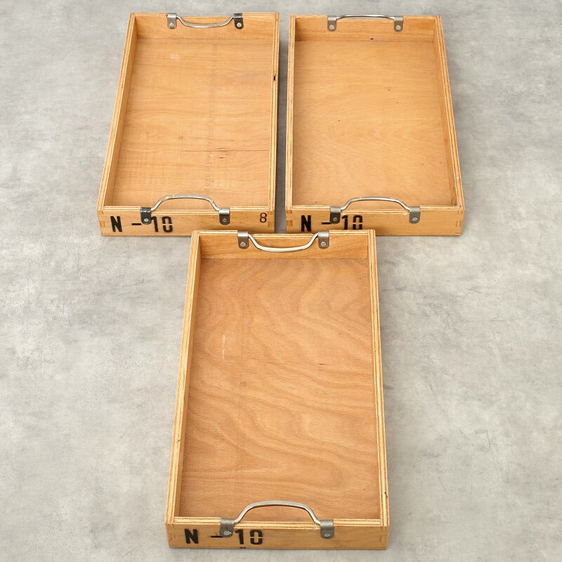 チェコ軍 ウッド ストックボックス 取っ手付き 24x44x5cm USED BX188UN