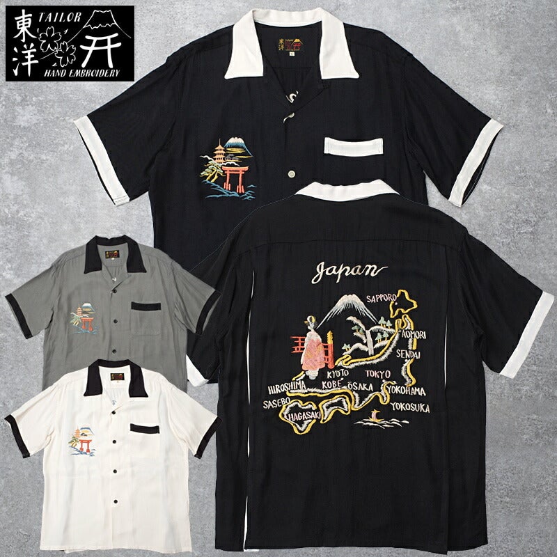 TAILORTOYO テーラー東洋 #TT39699 半袖 スカシャツ『JAPAN MAP