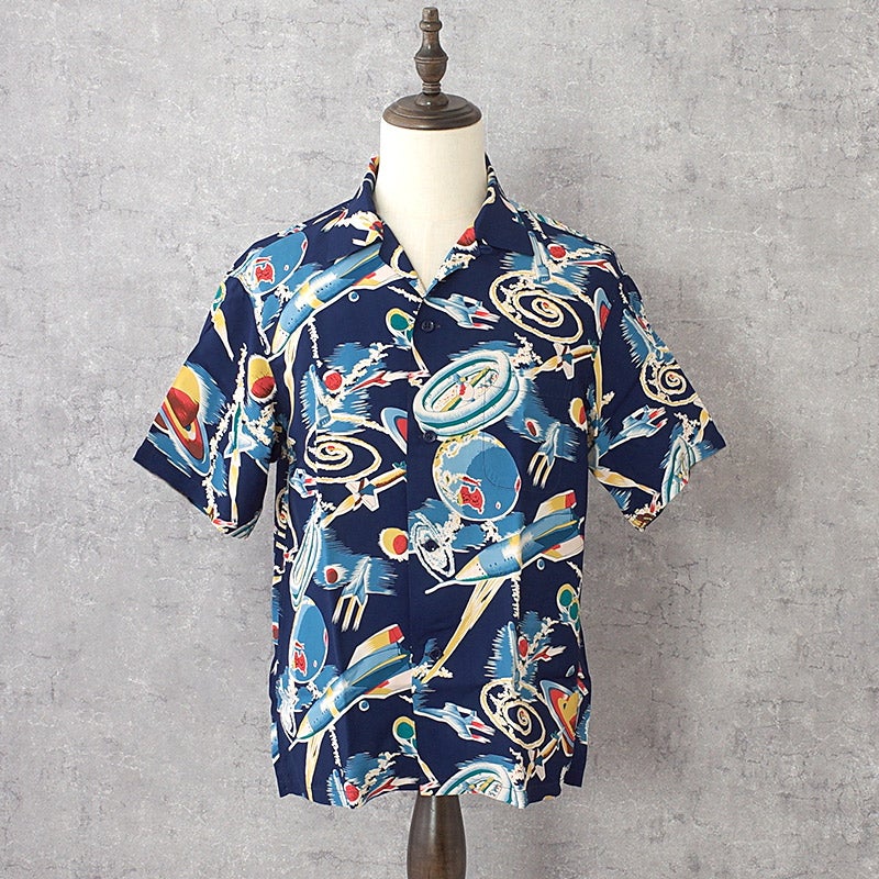 SUNSURF サンサーフ #SS39477 サンサーフ スペシャルエディション 半袖 レーヨン アロハシャツ『THE SPACE SHIP』