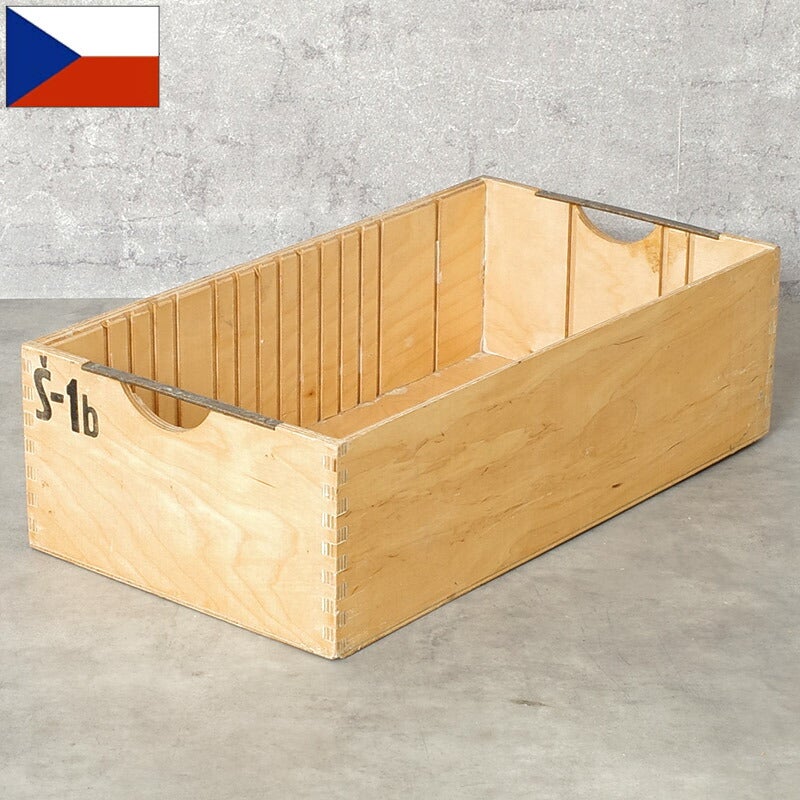 チェコ軍 ウッド ストックボックス 取っ手なし 24x44.5x13cm USED