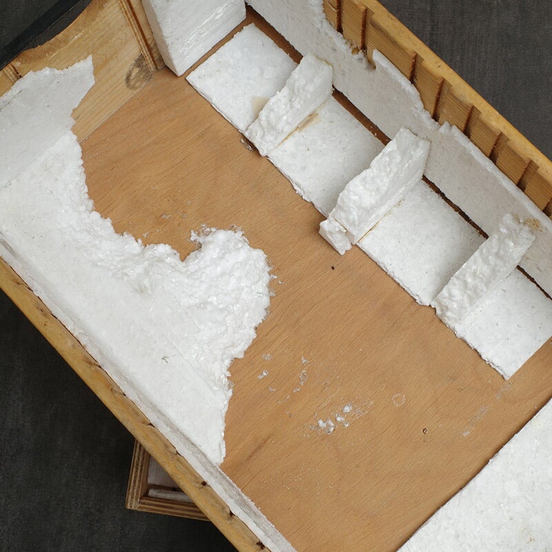 チェコ軍 ウッド ストックボックス 取っ手なし 24x44.5x13cm USED