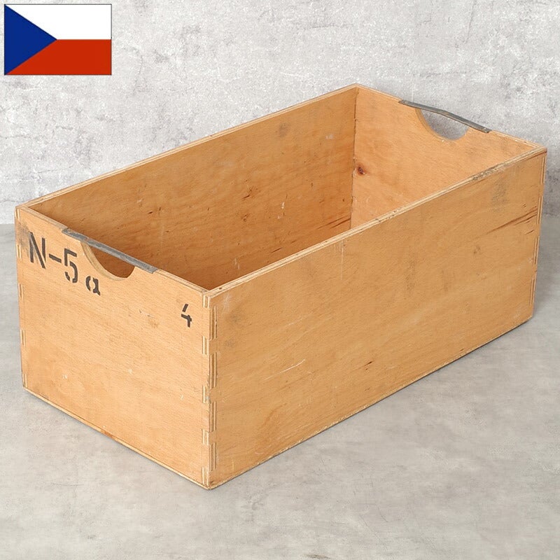 チェコ軍 ウッド ストックボックス 取っ手なし 24x44.5x18cm USED