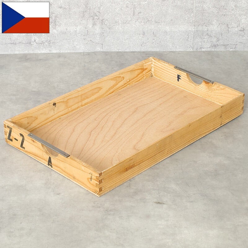チェコ軍 ウッド ストックボックス 取っ手なし 26.5x43x5cm USED