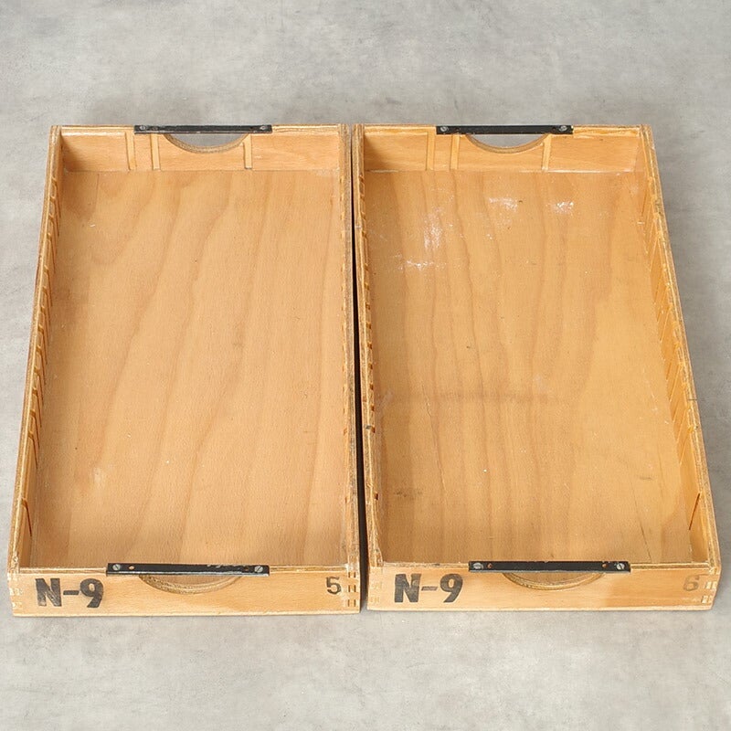チェコ軍 ウッド ストックボックス 取っ手なし 24x44.5x5cm USED