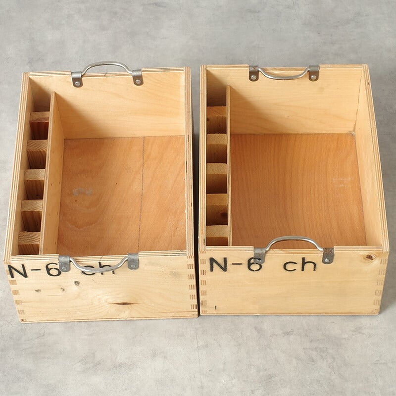 チェコ軍 ウッド ストックボックス 取っ手付き 25x34x15cm USED