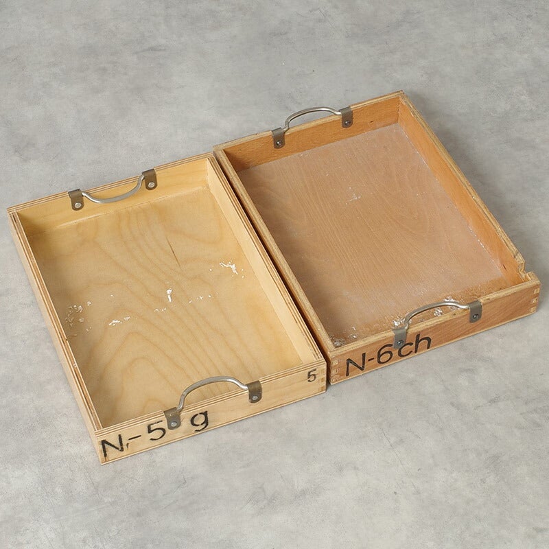 チェコ軍 ウッド ストックボックス 取っ手付き 25x34.5x5cm USED