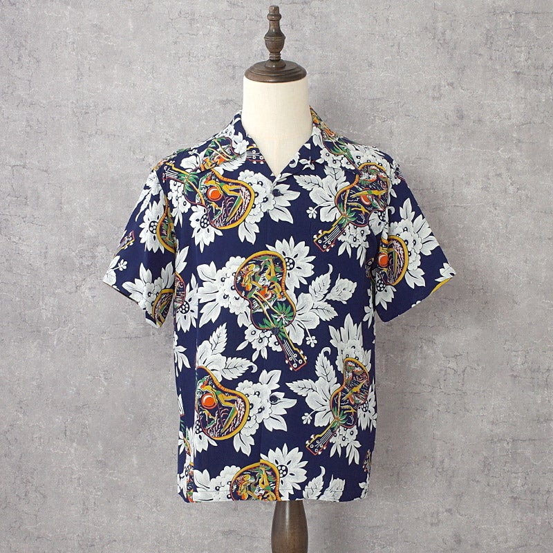 SUNSURF サンサーフ #SS39613 半袖 レーヨン アロハシャツ『UKULELE MELODY』